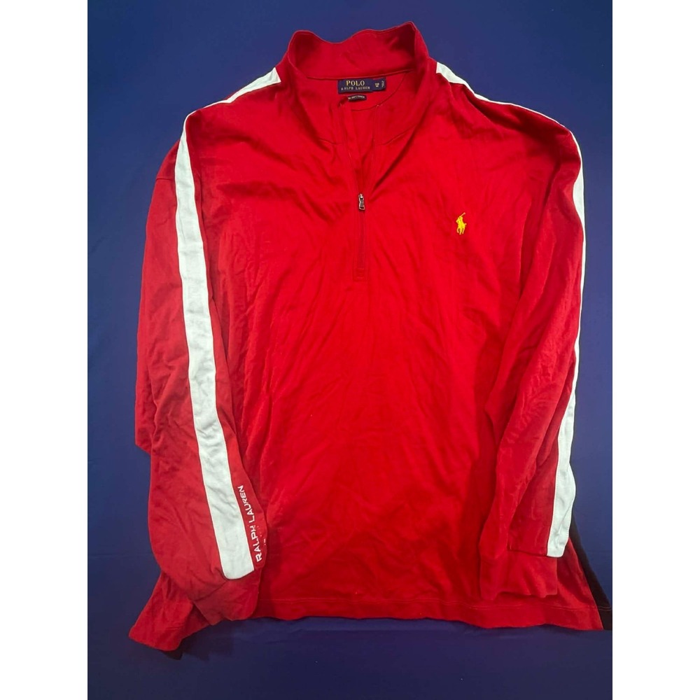 Polo Ralph Lauren Quarter Zip Long Sleeve Pullover Pima Soft Touch Red 3XB